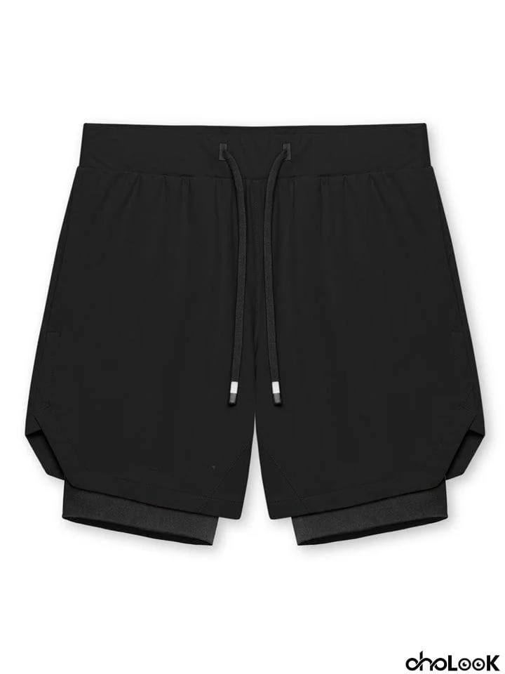 Summer Sports Double-Layer Men's Basketball Shorts