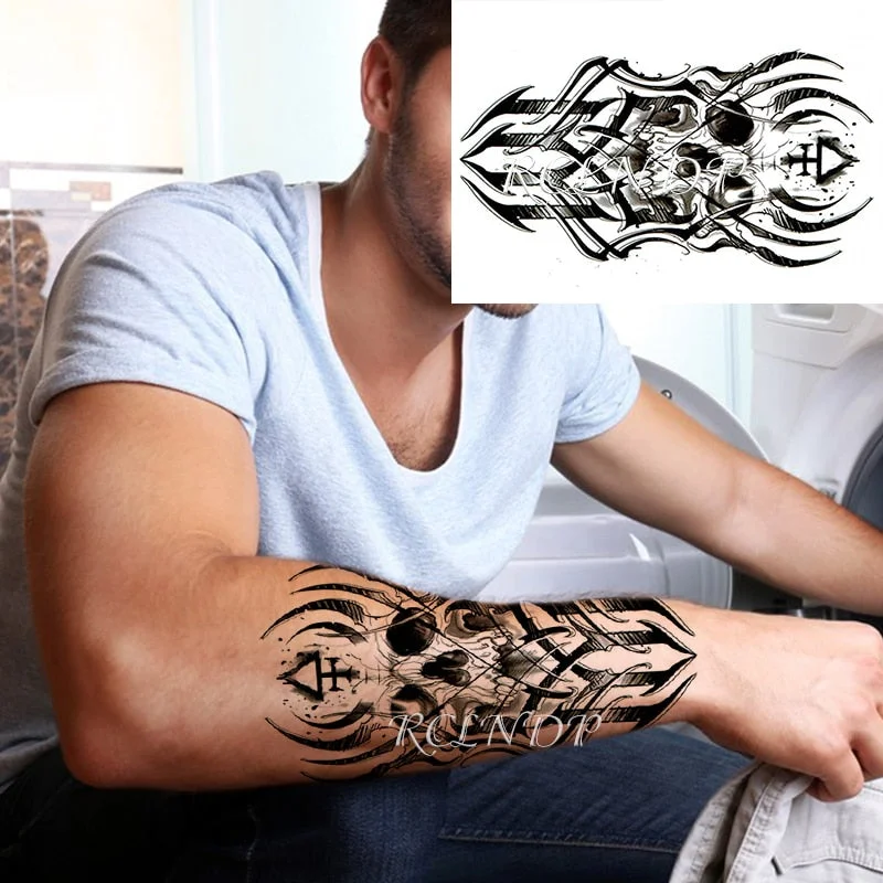 Waterproof Temporary Tattoo Stickers on Body Tribal Totem Fake Tatto Flash Tatoo Back Leg Arm belly big size for Women Men girl