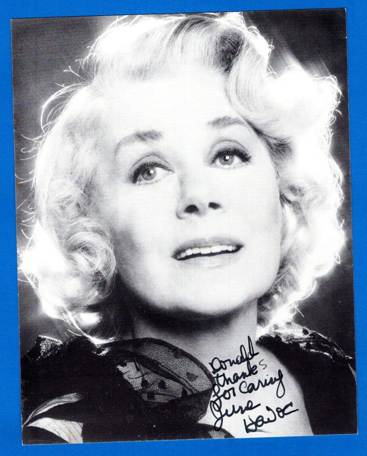 June Havoc Actress Dancer Hand Signed Autograph 4.25x5.5 Photo Poster painting