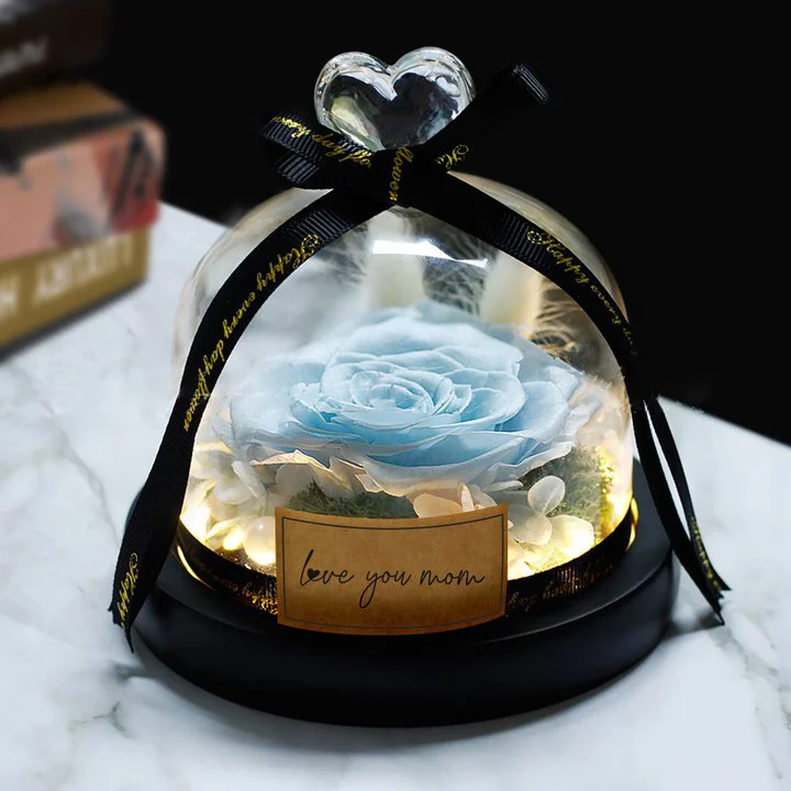 Eternal Flower Night Light Glass Dome LED Lamp Rose Flower Lamp Mother Birthday Valentines Gift