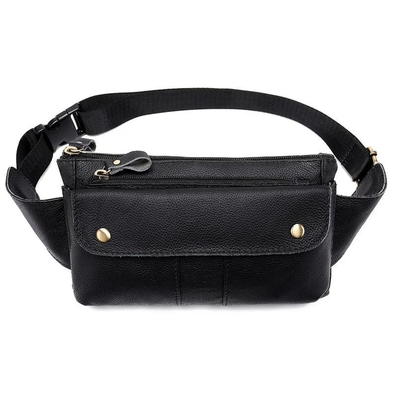 Casual Retro Waist Bag Outdoor Genuine Leather Crossbody Bag