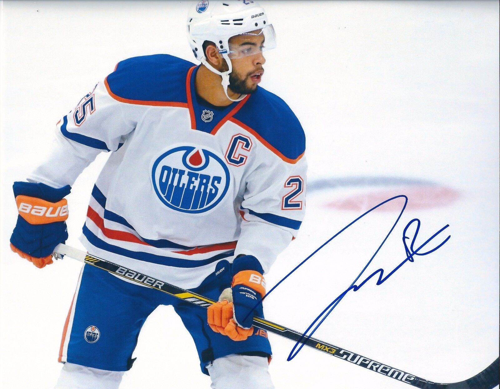 Signed 8x10 Darnell Nurse Edmonton Oilers Photo Poster painting - COA