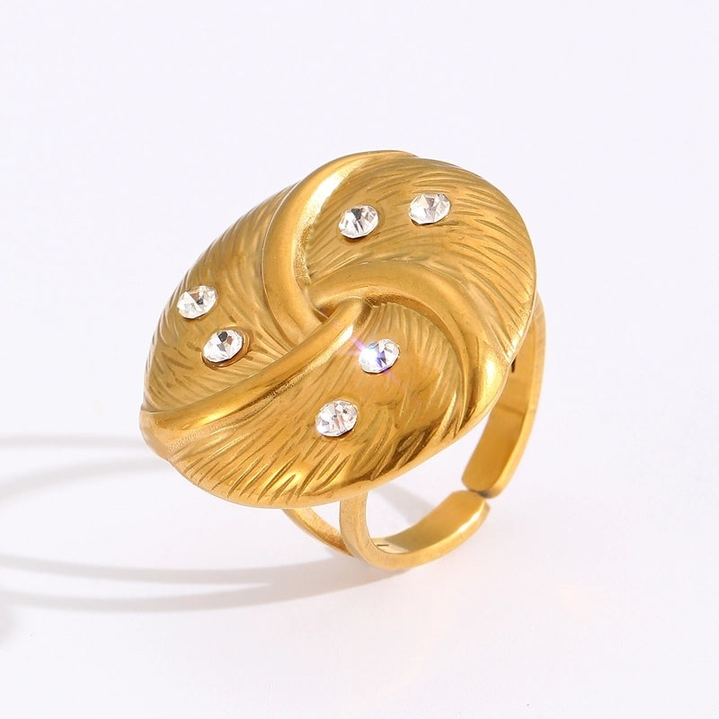 Modern Style Classic Style Flower 304 Stainless Steel Plating Open Rings