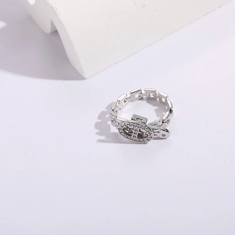 Adjustable Buckle Crystal Rings