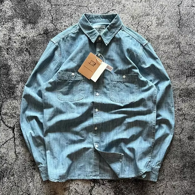 Vintage Denim Casual Cotton Washed Shirt