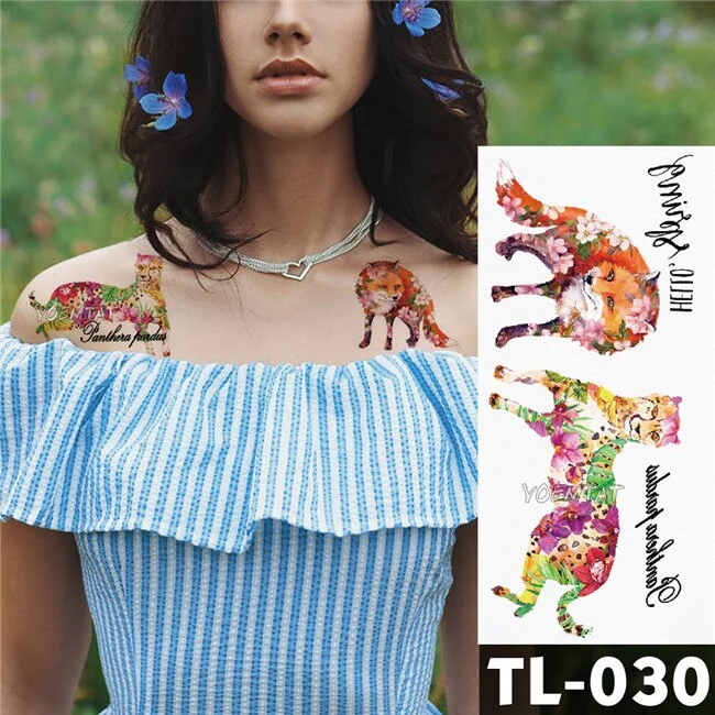 Water Transfer Dark Splash Ink Realistic Roses Temporary Tattoo Sticker Arm Leg Back Pattern Body Art Waterproof Fake Tattoo 515