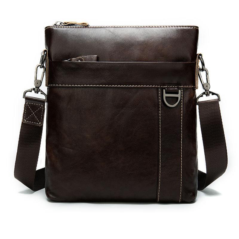 Organizational Layout Grain Textured Style Contrast Stitching Crossbody Sling Bag