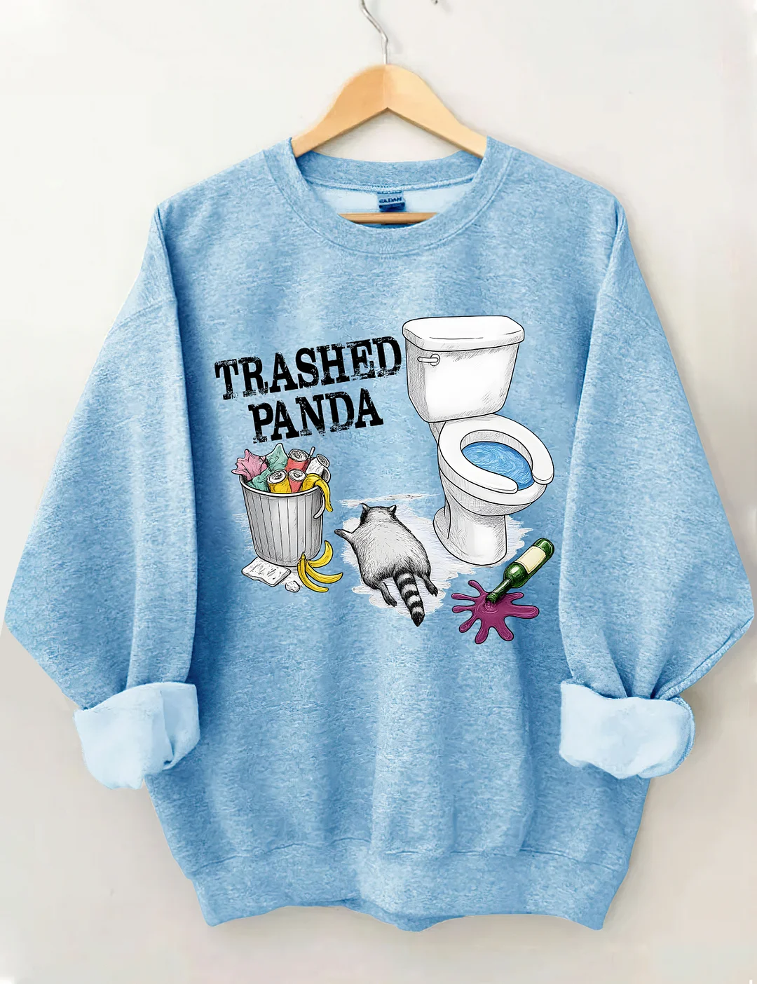 Trashed Panda Funny Drunk Raccoon Sweatshirt