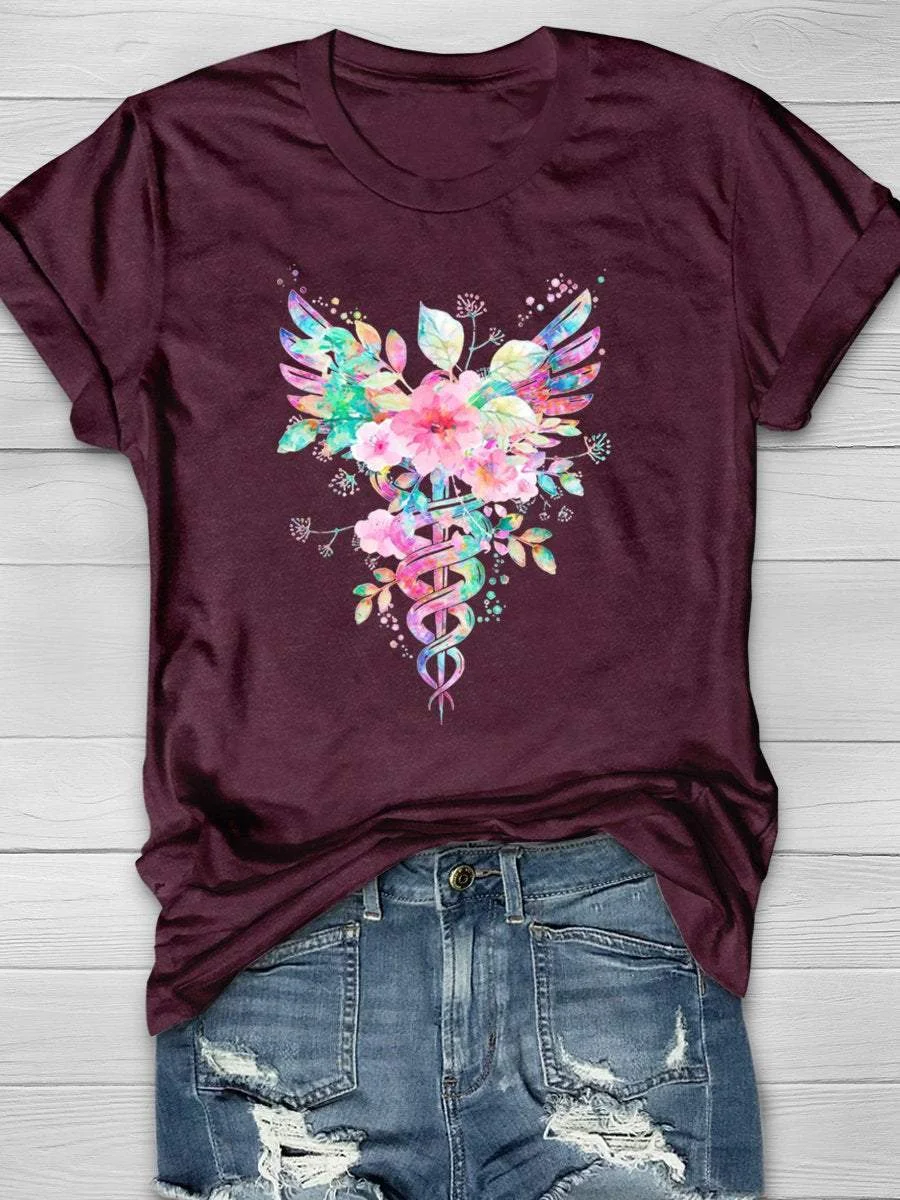 Nurse Print Short Sleeve T-shirt