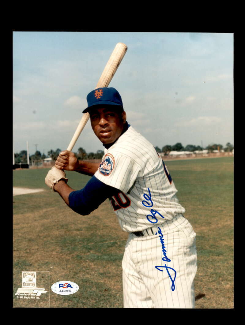 Tommie Agee PSA DNA Coa Signed 8x10 Photo Poster painting Mets Autograph