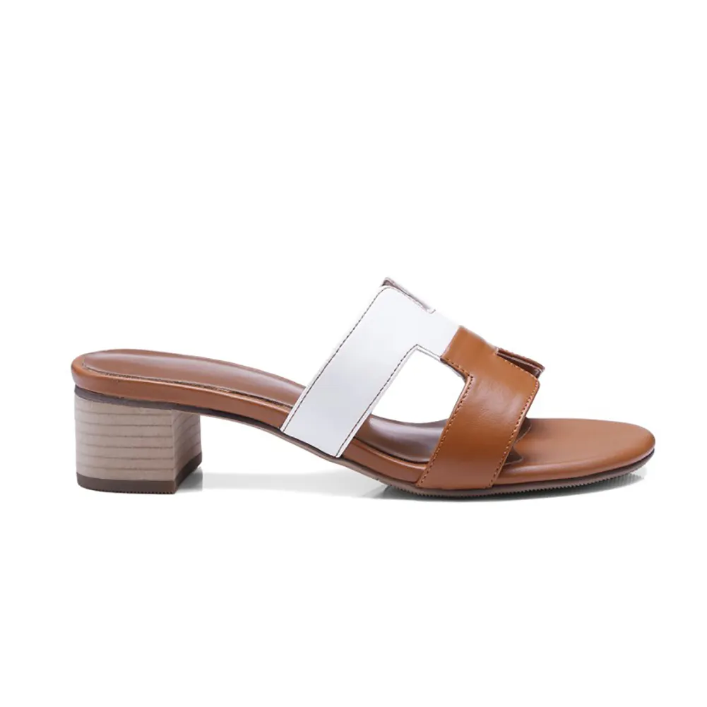 H-Shape Women's Summer Flats PU Stitching Color-vocosishoes