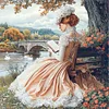 Victorian Girl-14CT Stamped Cross Stitch 50*50cm/19.69*19.69in
