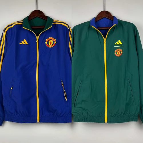 2023/2024 Manchester United Reversible Windbreaker（Blue-Green）Soccer Jersey 1:1 Thai Quality
