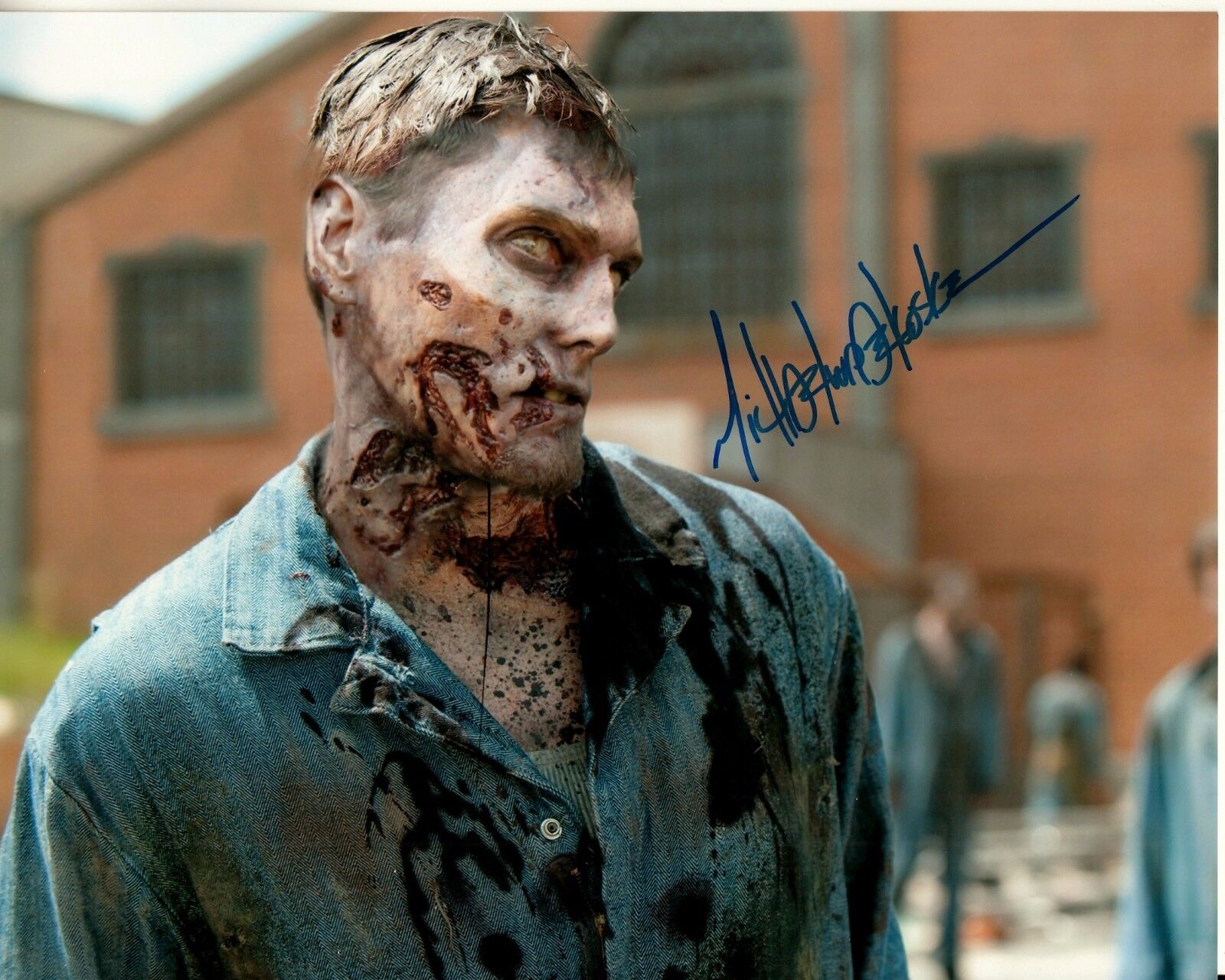 MICHAEL KOSKE hand-signed THE WALKING DEAD color 8x10 uacc rd coa ZOMBIE CLOSEUP