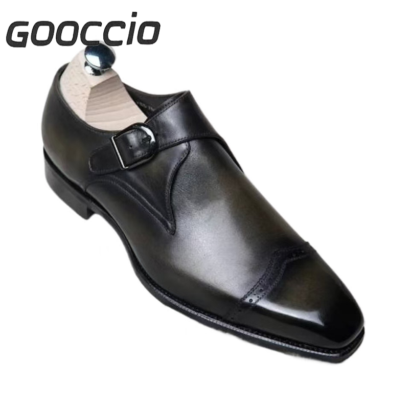 TV008 Calf-Skin Monk Shoes For Men  GOOCCIO  