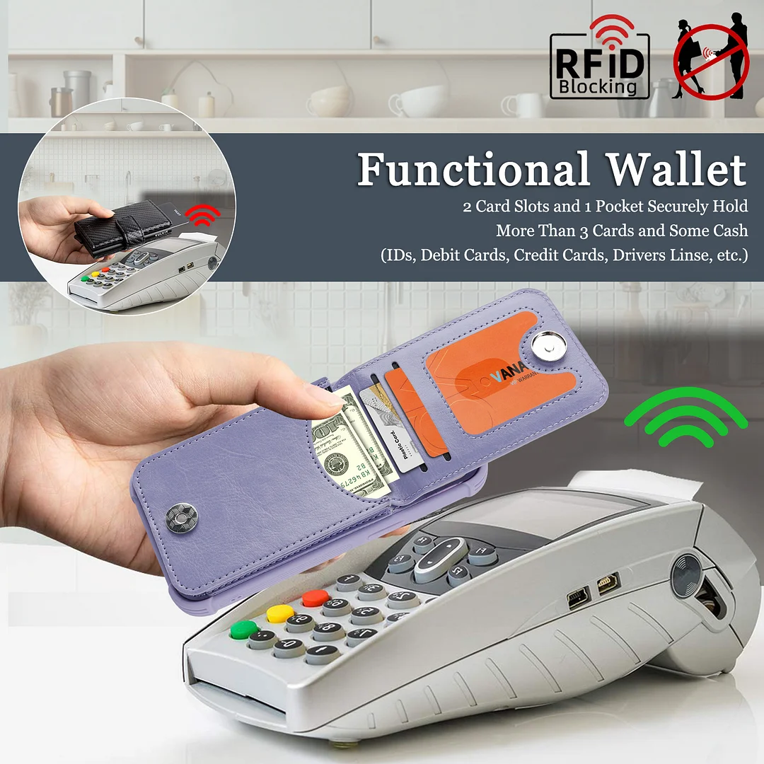 VANAVAGY Wallet Case Compatible for Galaxy S25 5G with Credit Card Holder and Coin Pocket