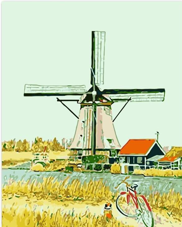 

Pastoral Windmill – Paint By Numbers - 40*50CM, 501 Original