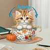 uk.everydayedeals DIY Diamond Painting Acrylic Bobble Head Decoration - Teacup Cats