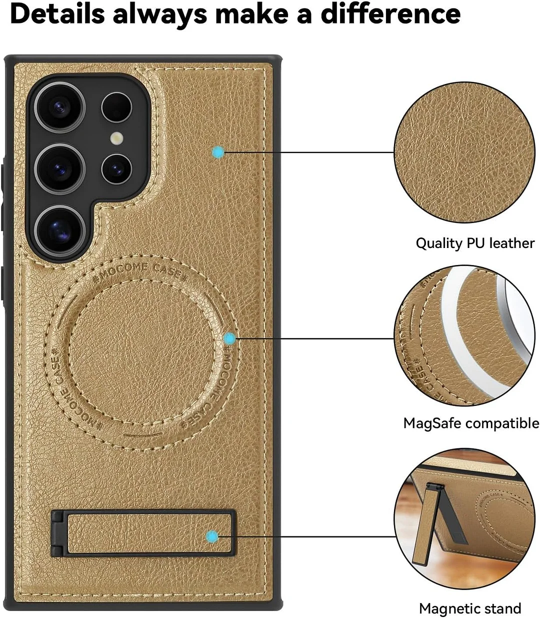 Samsung Galaxy Z Fold 6 Leather Case Magnetic Protective Case Holder Phone Case