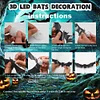 Halloween 3D LED Bat Night Lights, Various Sizes, Perfect for Halloween Parties and Bedroom Window Decorations