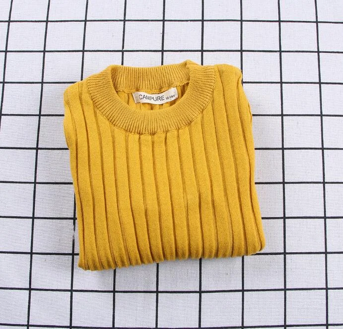 Baby Girls Ribbed Sweater 2019 Girls Sweaters Solid Candy Color Boys Sweaters Autumn New Knitted Kids Clothing Girls Pullover