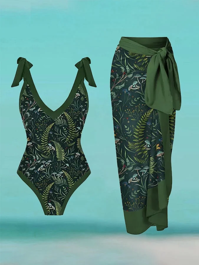 Women's Botanical Print Resort Swimsuit Set