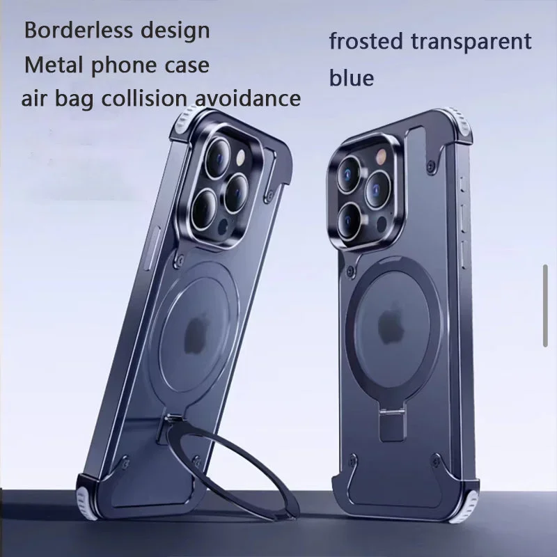 Magnetic Mobile Phone Case Metal Anti-Fall Airbag Protective Case