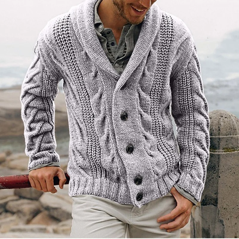 MenS Cardigan Single-Breasted Fashion Sweater
