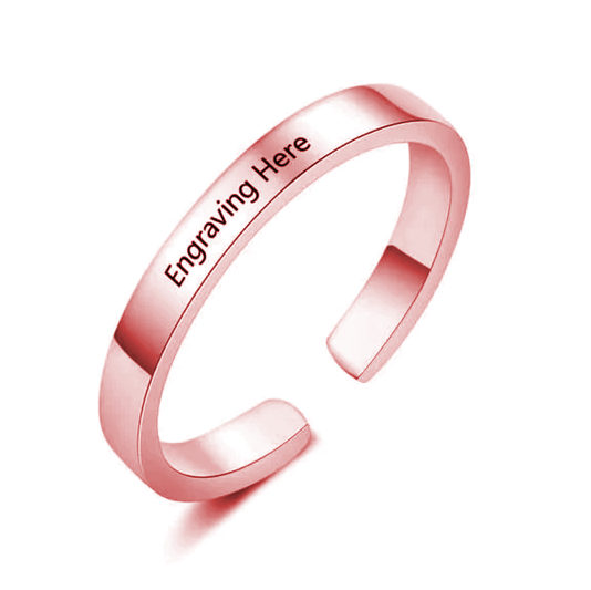 Personalized Engraved stainless steel Adjustable Bracelet & Ring 