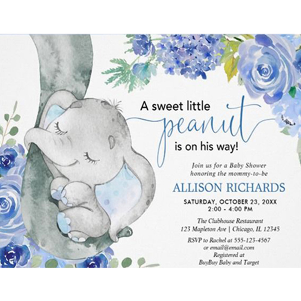 

40*30CM - Round Drill Diamond Painting - Elephant Letter, 501 Original