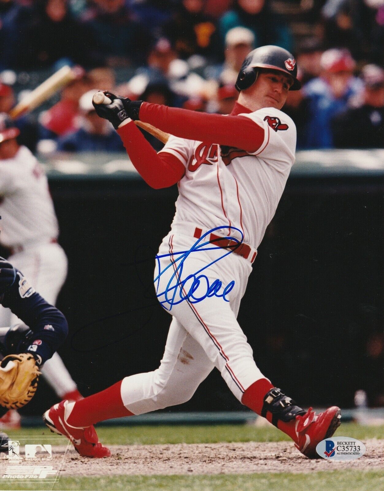 JIM THOME Signed Cleveland INDIANS 8X10 Photo Poster painting with Beckett COA