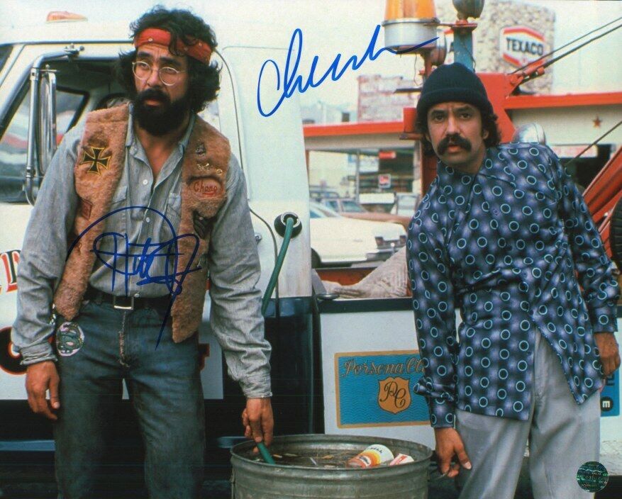 TOMMY CHONG & CHEECH MARIN Autographed Original 8x10 Photo Poster painting LOA TTM