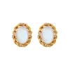 Oval Twist Flashing Design Copper Gold Plated Earrings