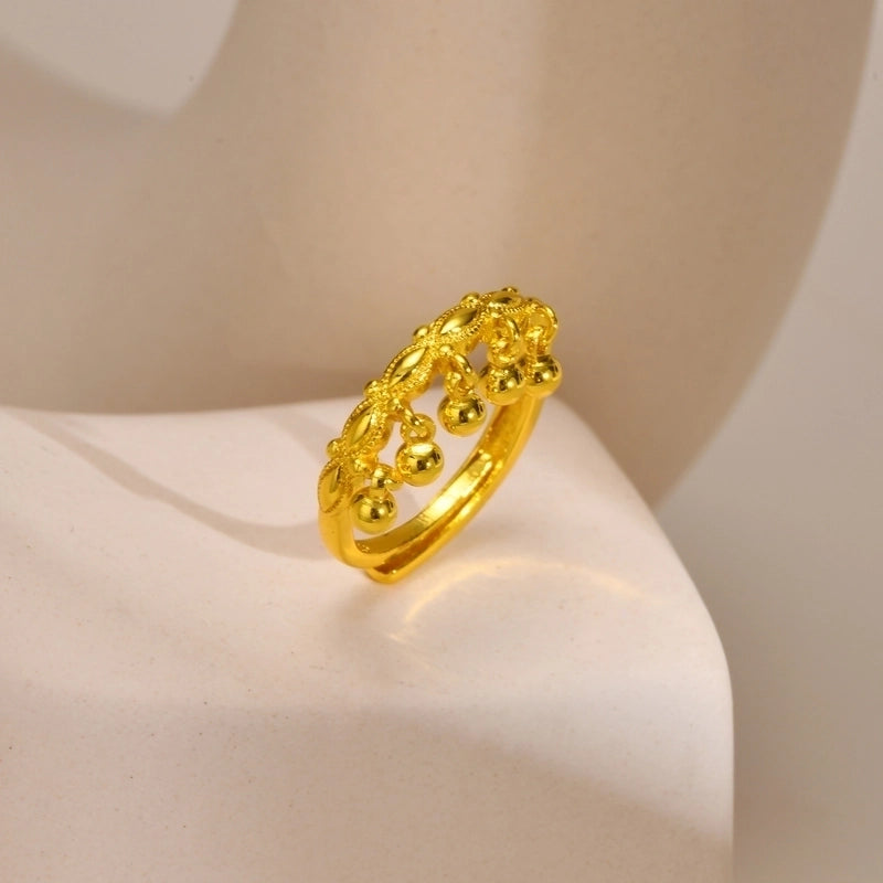 Copper 18K Gold Plated Waves Adjustable Ring