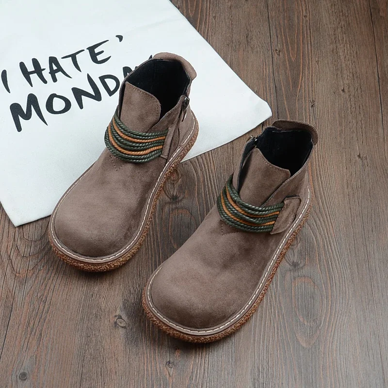 Yyvonne Women Boots British Wind Short Boots 2023 New Mori Literary Retro Thick Bottom Women's Ankle Boots Big Head Doll Shoes 217-1