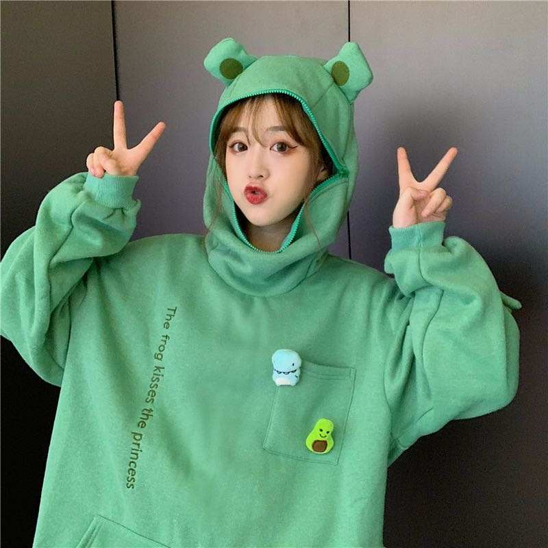 Cute Frog Thicken Couple Hoodie