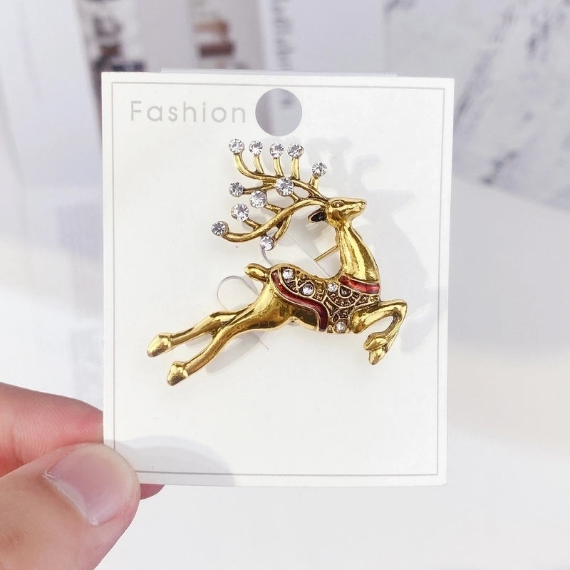 Fashion Pin Elk Alloy Rhinestone Pearl Plating Women’S Brooches