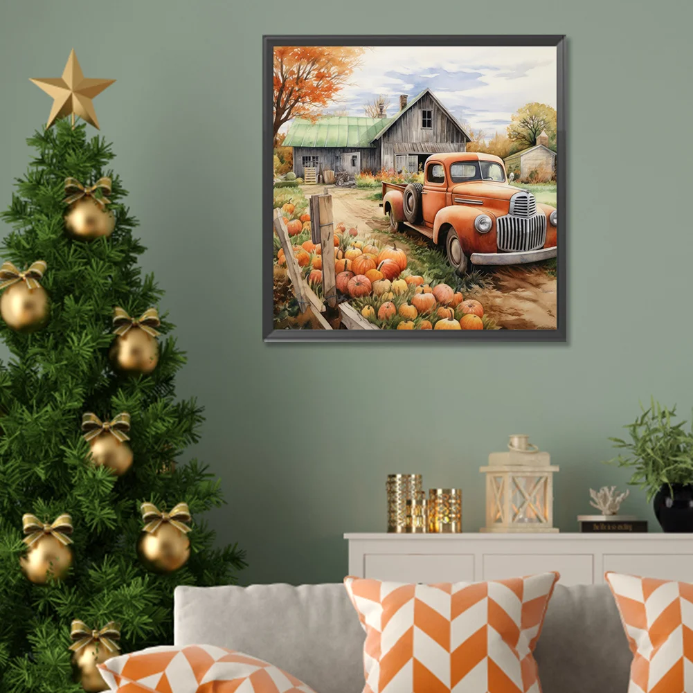 Diamond Painting - Full Round Drill - Farm Vintage Car(Canvas|30*30cm)