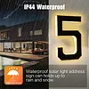 LED Illuminated Modern Address Sign IP44 Waterproof Personalized Solar Powered Address Number with Easy Installation UV Protection for Outside House Light Up Courtyard Hotel Bar