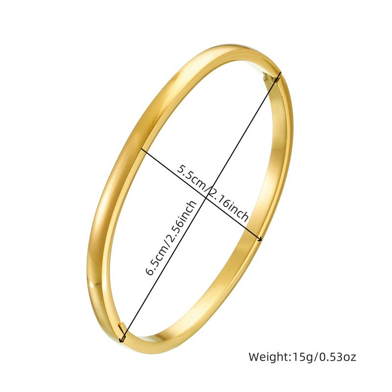 Fashion Round Stainless Steel Electroplating Bangles