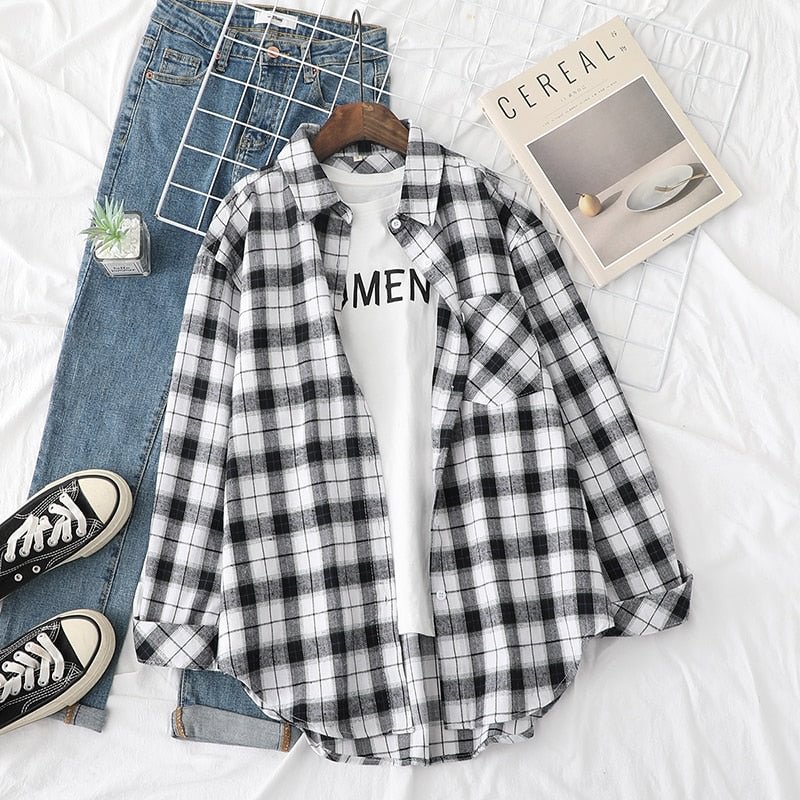 Red Yellow Plaid Shirt Women 2020 Autumn New Woman Casual Long Sleeve Blouses and Tops Female Fresh College Style Blouse Blusas