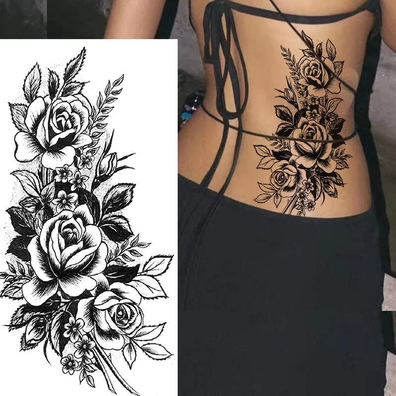 Sdrawing Tattoos New Flash Waterproof Temporary Tattoo Sticker Lip Print Flowers Butterfly Body Art Arm Fake Sleeve Tatoo for Women