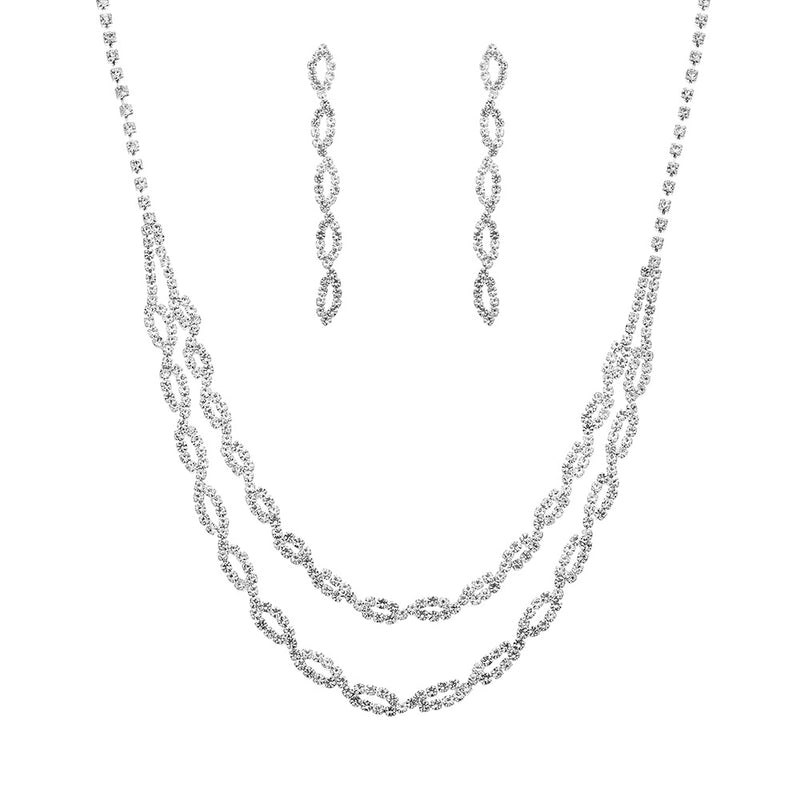 Rhinestone Geometric Heart Rhinestones Bridal Jewelry Sets