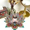  DIY Diamond Painting 3D Puzzle Irregular Shapes Mandala Lotus Shaped Candle Aromatherapy Holder Tray Decor Kit