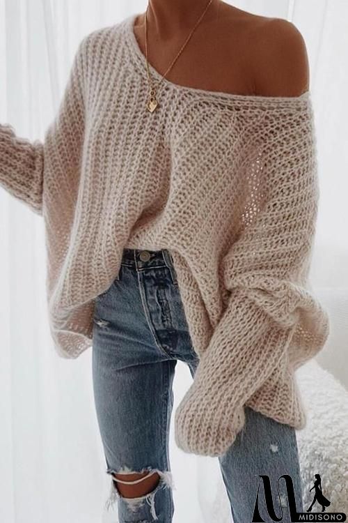 MidiSono - Thin V Neck Sweater