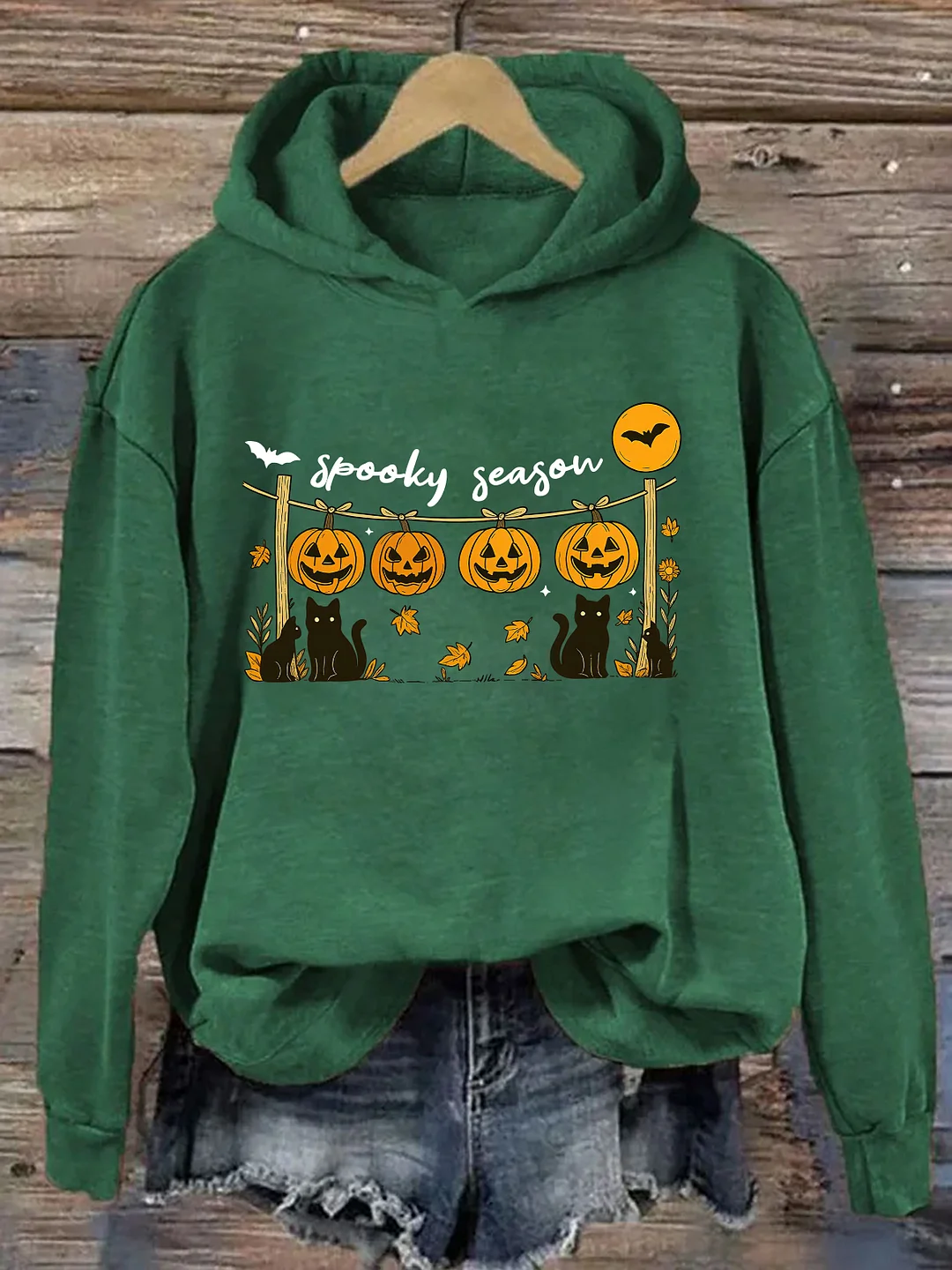 Spooky Season Pumpkin & Cat Hoodie