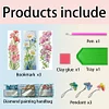 3Pcs Special Shape Flowers 5D DIY Diamond Painting Bookmark with Pendants