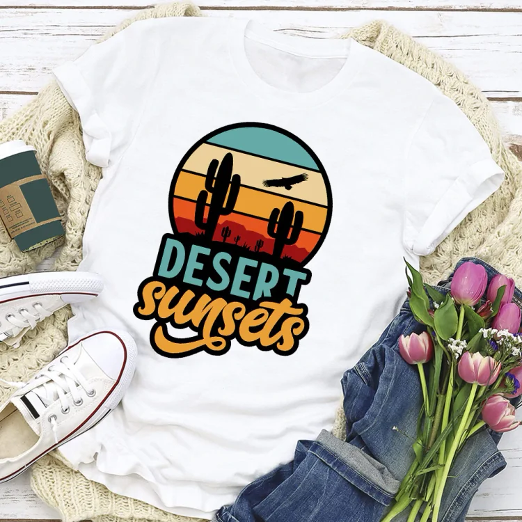 PSL-Nature Lover-Retro Desert Sunsets   T-shirt Tee -02892