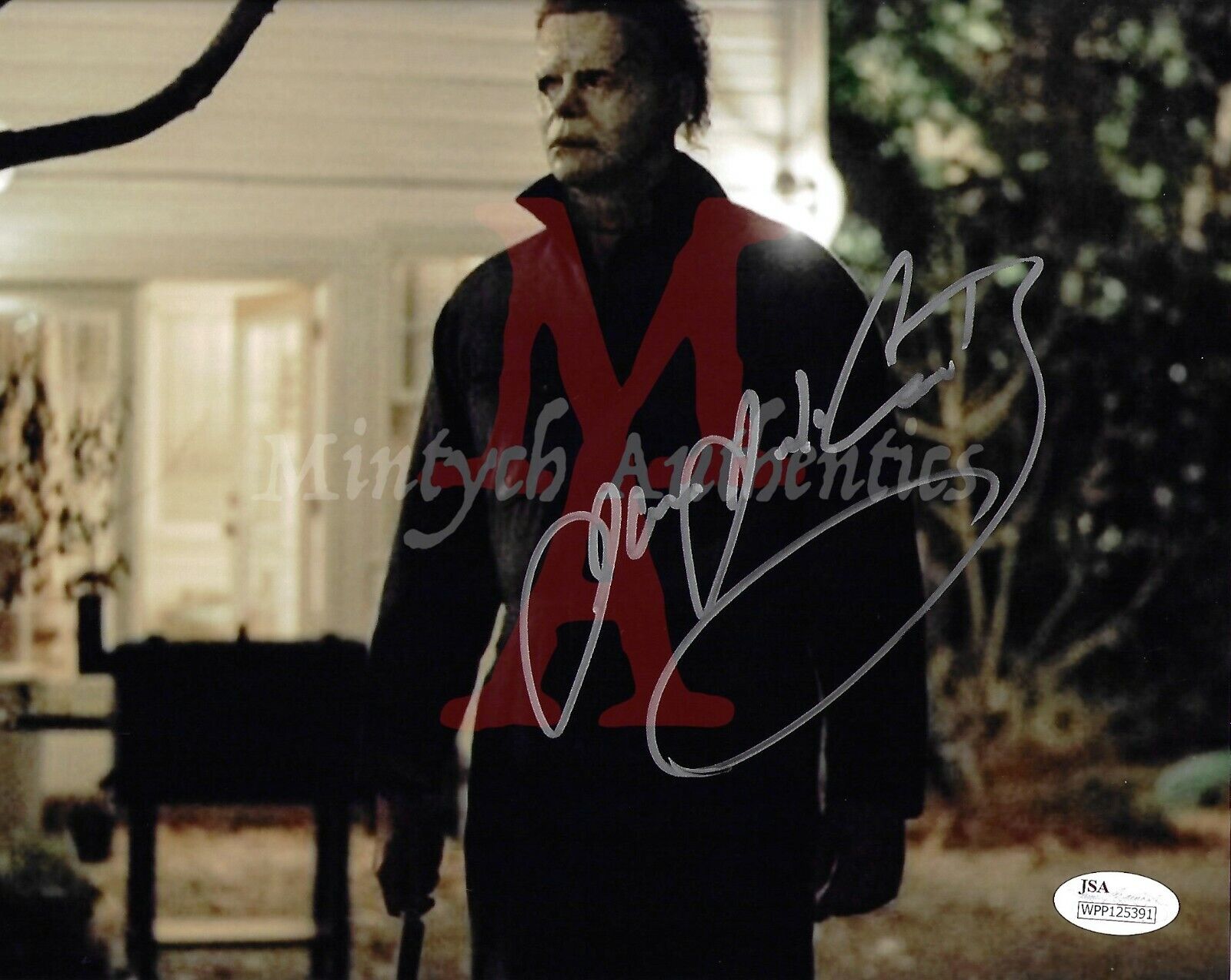 JAMES JUDE COURTNEY HALLOWEEN 2018 AUTO SIGNED 8x10 Photo Poster painting! JSA COA MICHAEL MYERS