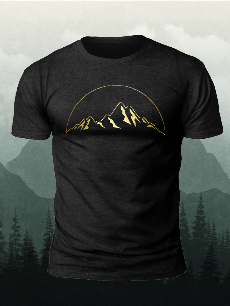 Men's Gold Edition Outdoor Arcuate Mountain Short-Sleeved Shirt